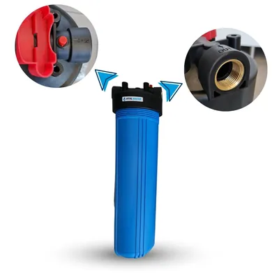 Carcasa Big Blue 4,5 x 20 pulgadas con botón de purga y rosca de bronce