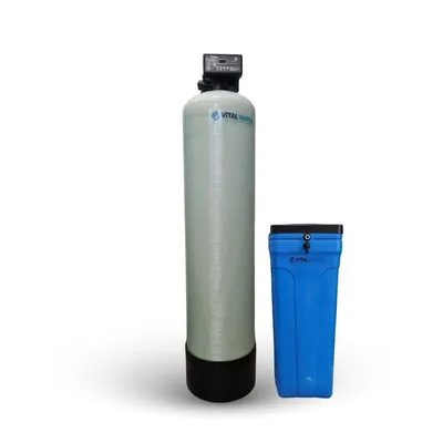 Ablandador automático Vital Water con cabezal Runxin, tanque de resina y tanque salero