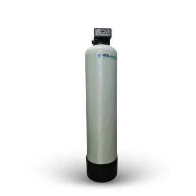 Filtro multimedia de carbón activado granular 9.000 l/h automático por volumen (tanque 24" × 72")